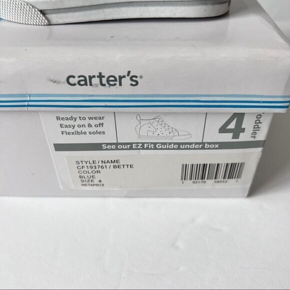Carters Girls Bette Denim High Top Unicorn Sneakers Size 4 Toddler - Picture 7 of 8